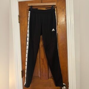 Adidas Black Joggers with White Stripes